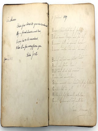 Friendship Album of Minnie Brutsche Otto (b.1867?) -- Acrostics, Pressed Flower, Original Pencil Drawing, Extensive Entries