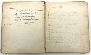 Friendship Album of Minnie Brutsche Otto (b.1867?) -- Acrostics, Pressed Flower, Original Pencil Drawing, Extensive Entries