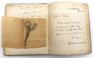 Friendship Album of Minnie Brutsche Otto (b.1867?) -- Acrostics, Pressed Flower, Original Pencil Drawing, Extensive Entries