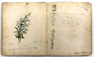 Friendship Album of Minnie Brutsche Otto (b.1867?) -- Acrostics, Pressed Flower, Original Pencil Drawing, Extensive Entries
