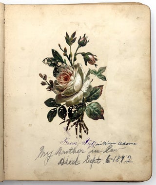Friendship Album of Minnie Brutsche Otto (b.1867?) -- Acrostics, Pressed Flower, Original Pencil Drawing, Extensive Entries