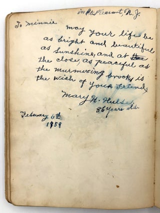 Friendship Album of Minnie Brutsche Otto (b.1867?) -- Acrostics, Pressed Flower, Original Pencil Drawing, Extensive Entries