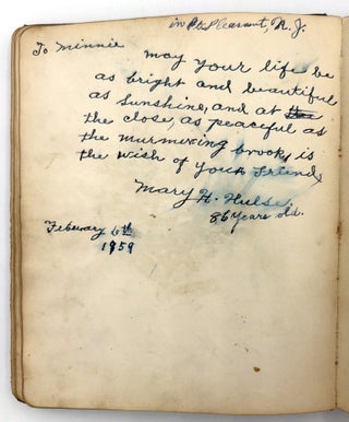 Friendship Album of Minnie Brutsche Otto (b.1867?) -- Acrostics, Pressed Flower, Original Pencil Drawing, Extensive Entries