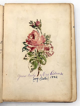 Friendship Album of Minnie Brutsche Otto (b.1867?) -- Acrostics, Pressed Flower, Original Pencil Drawing, Extensive Entries