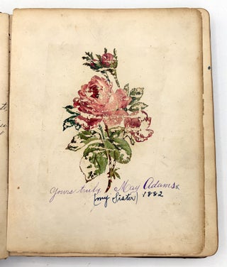 Friendship Album of Minnie Brutsche Otto (b.1867?) -- Acrostics, Pressed Flower, Original Pencil Drawing, Extensive Entries