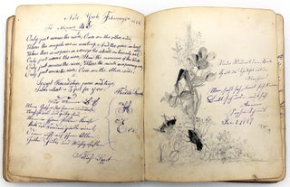 Friendship Album of Minnie Brutsche Otto (b.1867?) -- Acrostics, Pressed Flower, Original Pencil Drawing, Extensive Entries