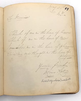 Friendship Album of Minnie Brutsche Otto (b.1867?) -- Acrostics, Pressed Flower, Original Pencil Drawing, Extensive Entries