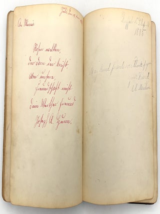 Friendship Album of Minnie Brutsche Otto (b.1867?) -- Acrostics, Pressed Flower, Original Pencil Drawing, Extensive Entries
