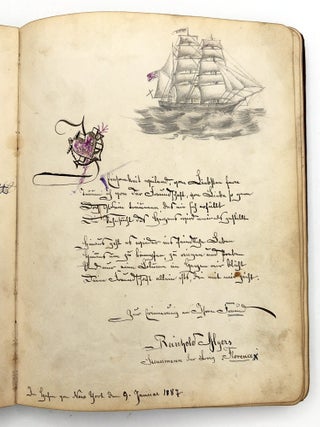 Friendship Album of Minnie Brutsche Otto (b.1867?) -- Acrostics, Pressed Flower, Original Pencil Drawing, Extensive Entries
