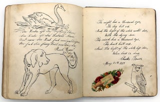 Friendship Album of Minnie Brutsche Otto (b.1867?) -- Acrostics, Pressed Flower, Original Pencil Drawing, Extensive Entries