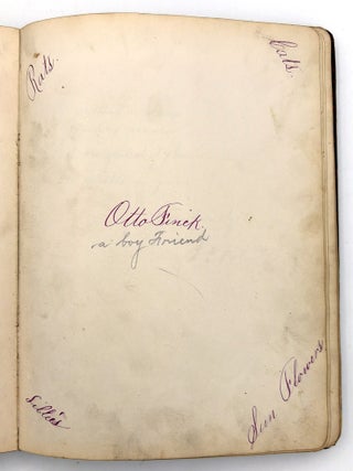 Friendship Album of Minnie Brutsche Otto (b.1867?) -- Acrostics, Pressed Flower, Original Pencil Drawing, Extensive Entries