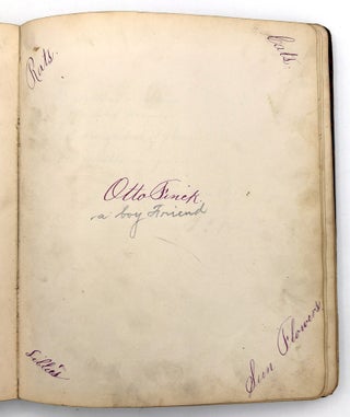 Friendship Album of Minnie Brutsche Otto (b.1867?) -- Acrostics, Pressed Flower, Original Pencil Drawing, Extensive Entries