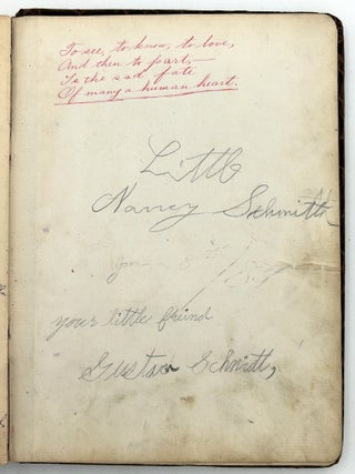 Friendship Album of Minnie Brutsche Otto (b.1867?) -- Acrostics, Pressed Flower, Original Pencil Drawing, Extensive Entries
