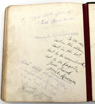 Friendship Album of Minnie Brutsche Otto (b.1867?) -- Acrostics, Pressed Flower, Original Pencil Drawing, Extensive Entries