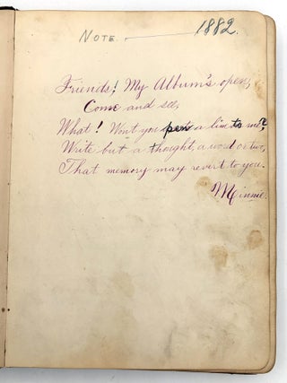 Friendship Album of Minnie Brutsche Otto (b.1867?) -- Acrostics, Pressed Flower, Original Pencil Drawing, Extensive Entries