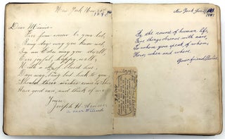 Friendship Album of Minnie Brutsche Otto (b.1867?) -- Acrostics, Pressed Flower, Original Pencil Drawing, Extensive Entries