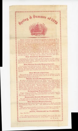 Item #28001155 Spring & Summer of 1872, image of a Skep Beehive Printed in Red Ink
