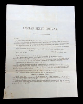 Peoples Ferry Company Circular