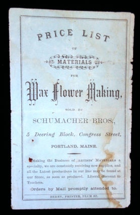 Item #28001404 Price List of Materials for Wax Flower Making Sold by Schumacher Bros