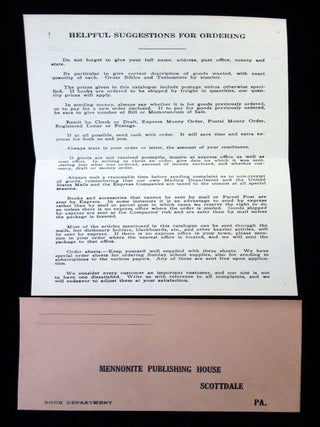 1932 Illustrated Catalog from the Mennonite Publishing House With Blank Order Form and Envelope
