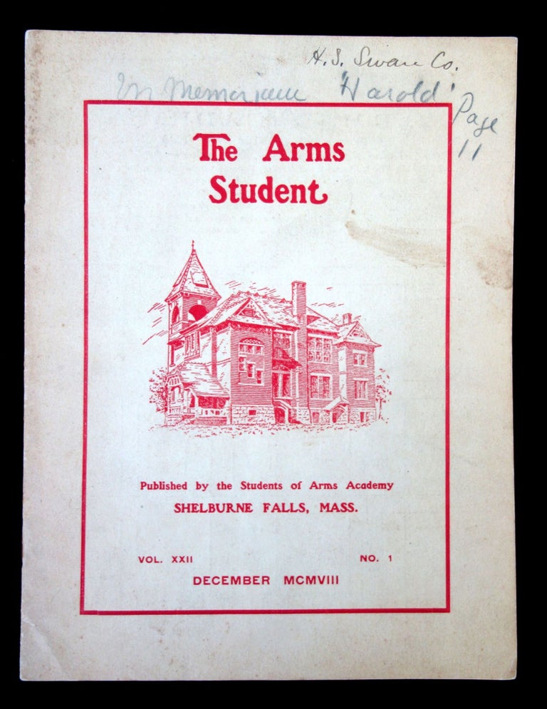 Item #28001406 The Arms Student Vol XXII No. 1 - Published by the Students of Arms Academy, Shelburne Falls, MA, Dec 1908