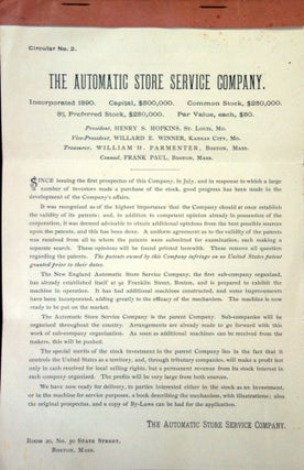 Item #28001410 Prospectus for The Automatic Store Service Company Circular No. 2