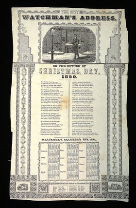Item #28001445 The City Watchman's Address On the Return of Christmas Day, 1850