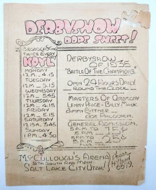 Item #28001865 The Great Salt Lake Derbyshow Dope Sheet Dance Competition