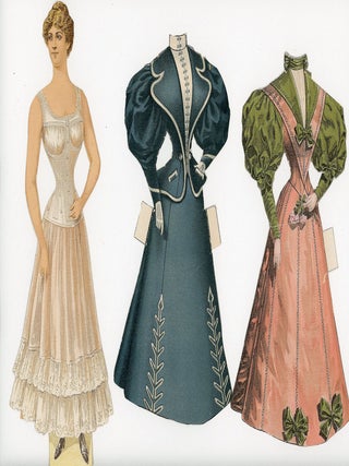 Item #28009458 Demorest's Family Magazine - Advertising Paper Doll with 2 Costumes