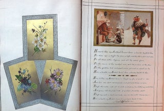 A Victorian Album with 78 Works comprised of album cards, hand penned poetry and verse and original art and design