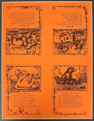 Item #28015458 Vivid orange uncut lithograph file copy for children's book - animals