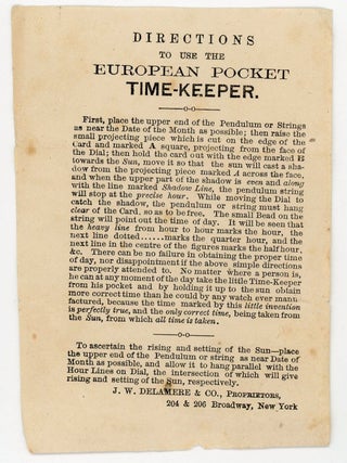 European Pocket Time-Keeper complete with instructions and protective sleeve