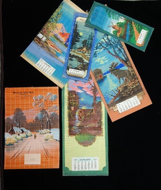 Elaborate Traveling Salesman Sample - Price List with Watertown NY clients, Calendar Pad Catalogue, Extensive Calendar Samples including Hand Painted Bamboo Panels and much more
