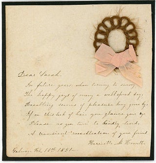 Item #29000752 Plaited hair with pink ribbon - Token of Affection - from Sarah to Henrietta