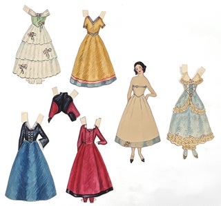Item #290008188 1920s Historical Paper Doll -- 6.25" Raven-Haired Young Lady from the 1860s