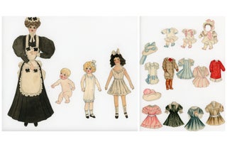 Item #290008352 Watercolor Children Paper Dolls with Governess