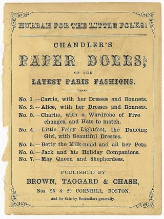 Item #290008416 Advertisement for Chandler's Paper Dolls, or the Latest Paris Fashions