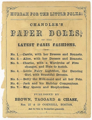 Item #290008416 Advertisement for Chandler's Paper Dolls, or the Latest Paris Fashions