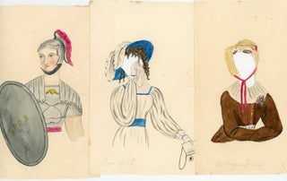 Original Art - Watercolor of Lovely Woman with 16 Overlay Costumes - Regency Era