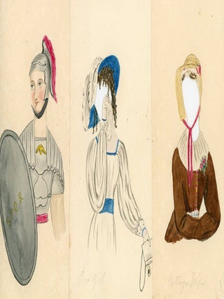 Original Art - Watercolor of Lovely Woman with 16 Overlay Costumes - Regency Era