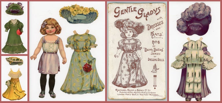 Item #290008663 Boxed Set - Gentle Gladys with Dresses and Hats. No. 6 of "Dainty Dollies" Series of Dressing Dolls
