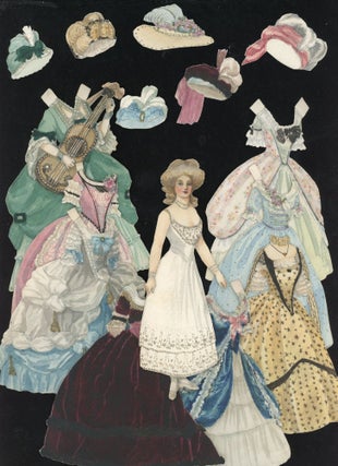 Item #290008692 Fine Handmade Watercolor Paper Doll - Marie Antoinette w 3 costumes and hats