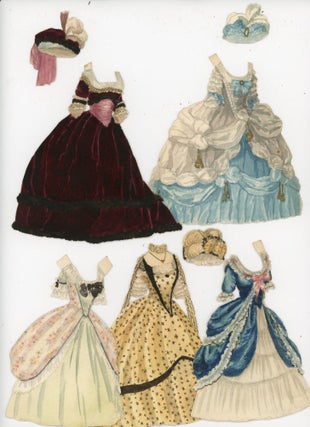 Fine Handmade Watercolor Paper Doll - Marie Antoinette w 3 costumes and hats