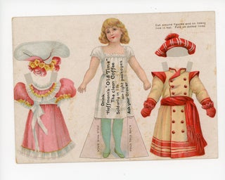 Item #290008741 Uncut Advertising Paper Doll Promoting Hoffmann's "Old Time Coffee" with 2...