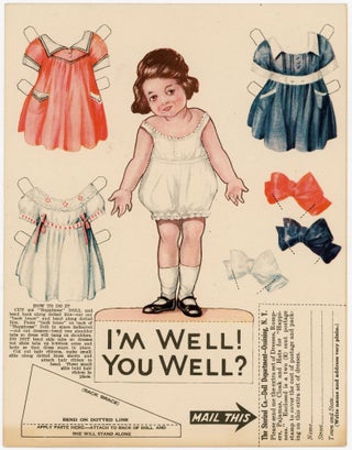 Item #290008867 Uncut Paper Doll Sheet - "I'm Well! You Well?" her name is "Happiness"
