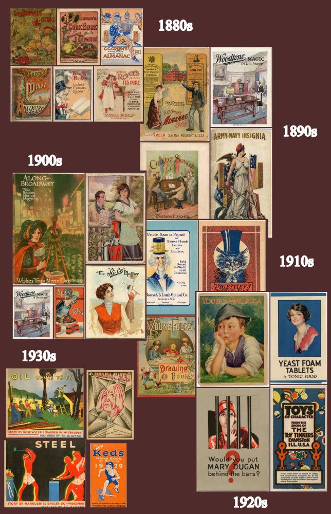 Item #29000889 The Magic of Color in Vintage Advertising - Fifty Years of Color Brochure Covers - 1880s-1920s