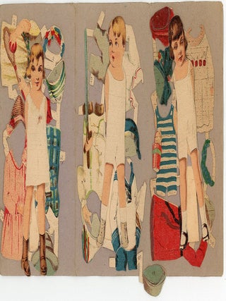 Advertising Premium - 3 S&C Die-cut Paper Dolls with Die-cut Clothes - Unused - Promoting Sorosis Shoes Hunters