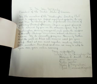 A Children's Letter to President William McKinley after his Assassination Attempt