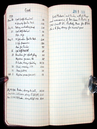 Massachusetts Boatman's Meticulous Journal containing Milage, Expenses, and Records of Trips for the Polaris, 1911-1919