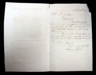 Circular for Susquenhanna Slate with unrelated Pair of Letters Written to Rev. W. Chidlaw